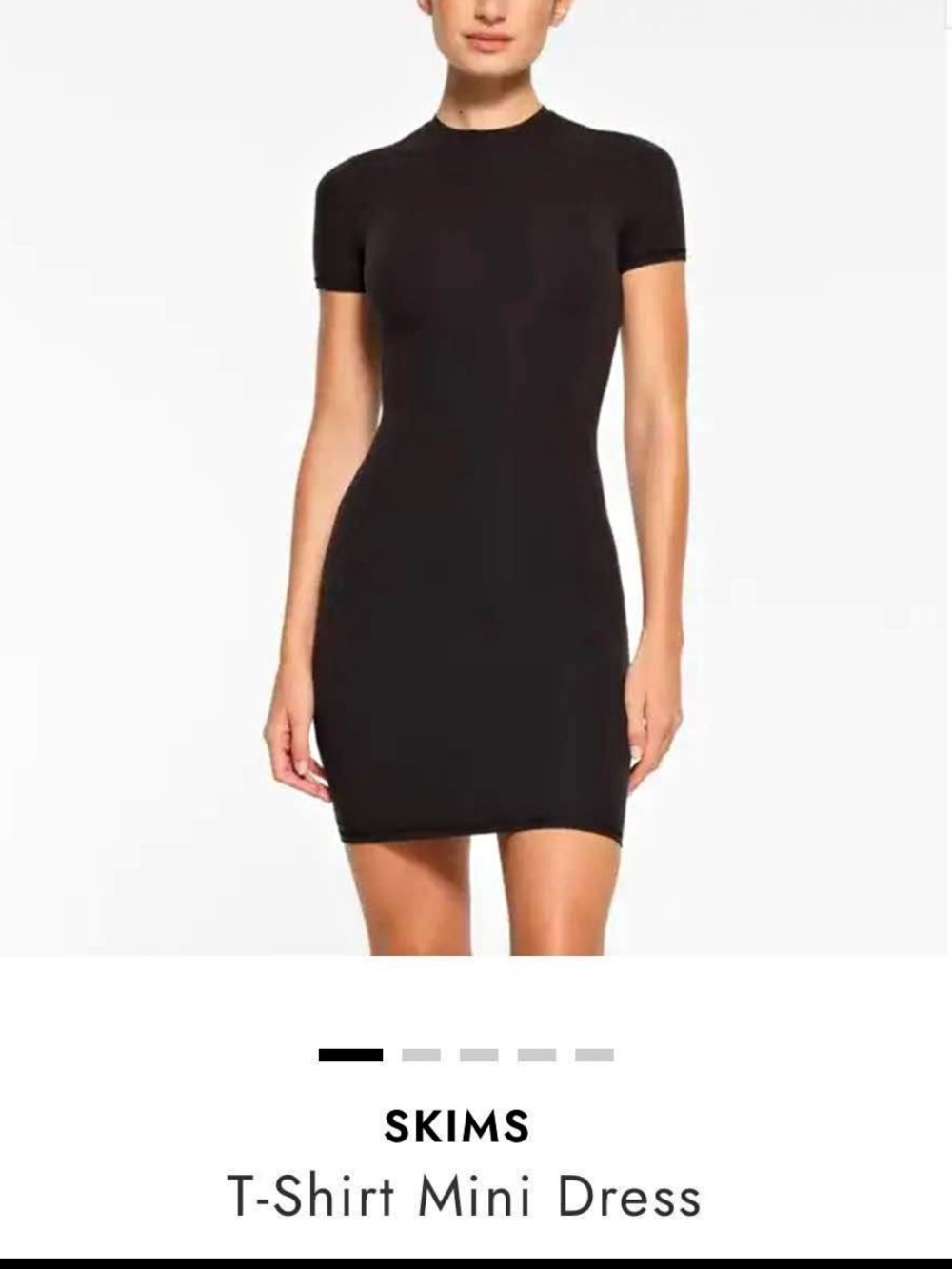SKIMS Black T-Shirt Mini Dress - Short Sleeve Crewneck